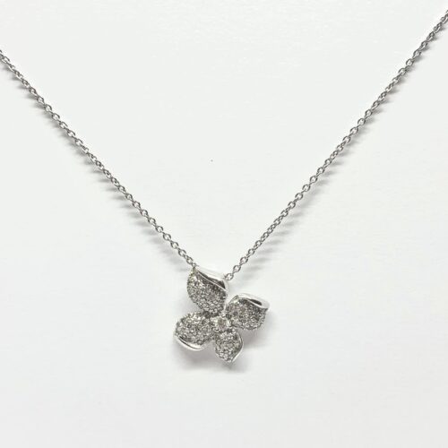 10K White Gold .33CTTW Floral Nacklace