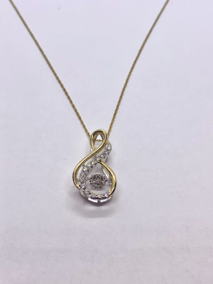 Gold necklace with diamond pendant