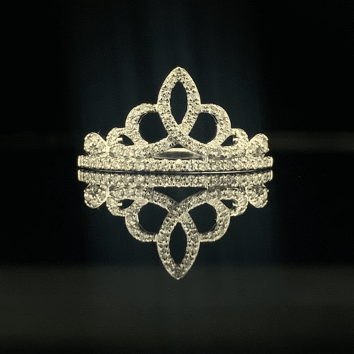 Diamond-encrusted tiara ring