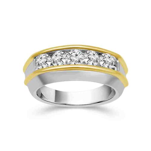 Yellow and white gold wedding ring