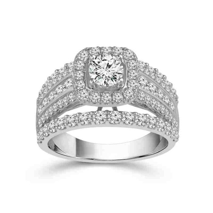 Cushion-cut diamond ring