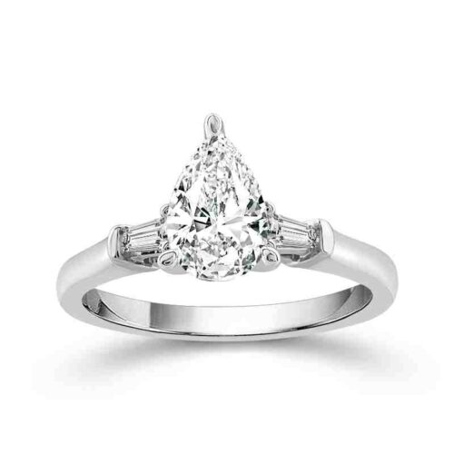 1.00 CTW ENG RING W/ PEAR CTR