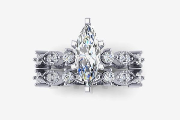 Marquise diamond wedding ring