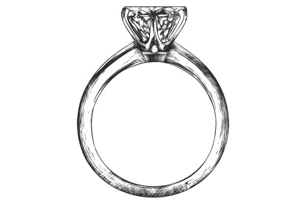 Sparkly diamond ring sketch
