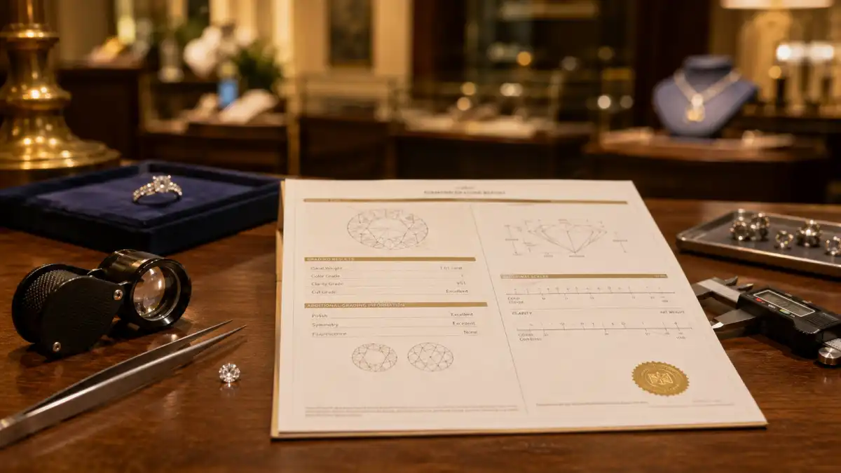 Diamond grading certificate and comparison tools at Regal Jewelers Victoria TX